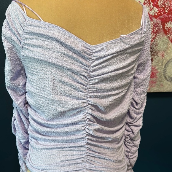 Elodi Lavender Ruched Long Sleeve Top L. 2 for $20 - Picture 2 of 4